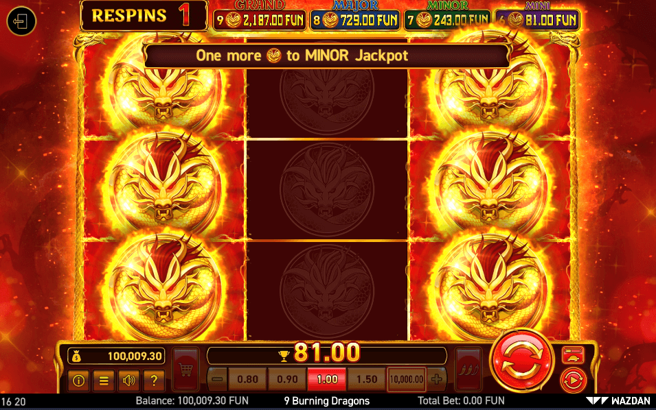 9 burning dragons slot
